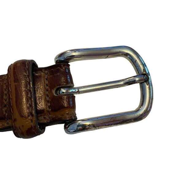 EUC JACOB Leather Brown Patterned Belt - Picture 3 of 4